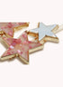 Marbelized Star Duo Clip - Colors: Pink Irridescent Sparkle & Mother of Pearl White